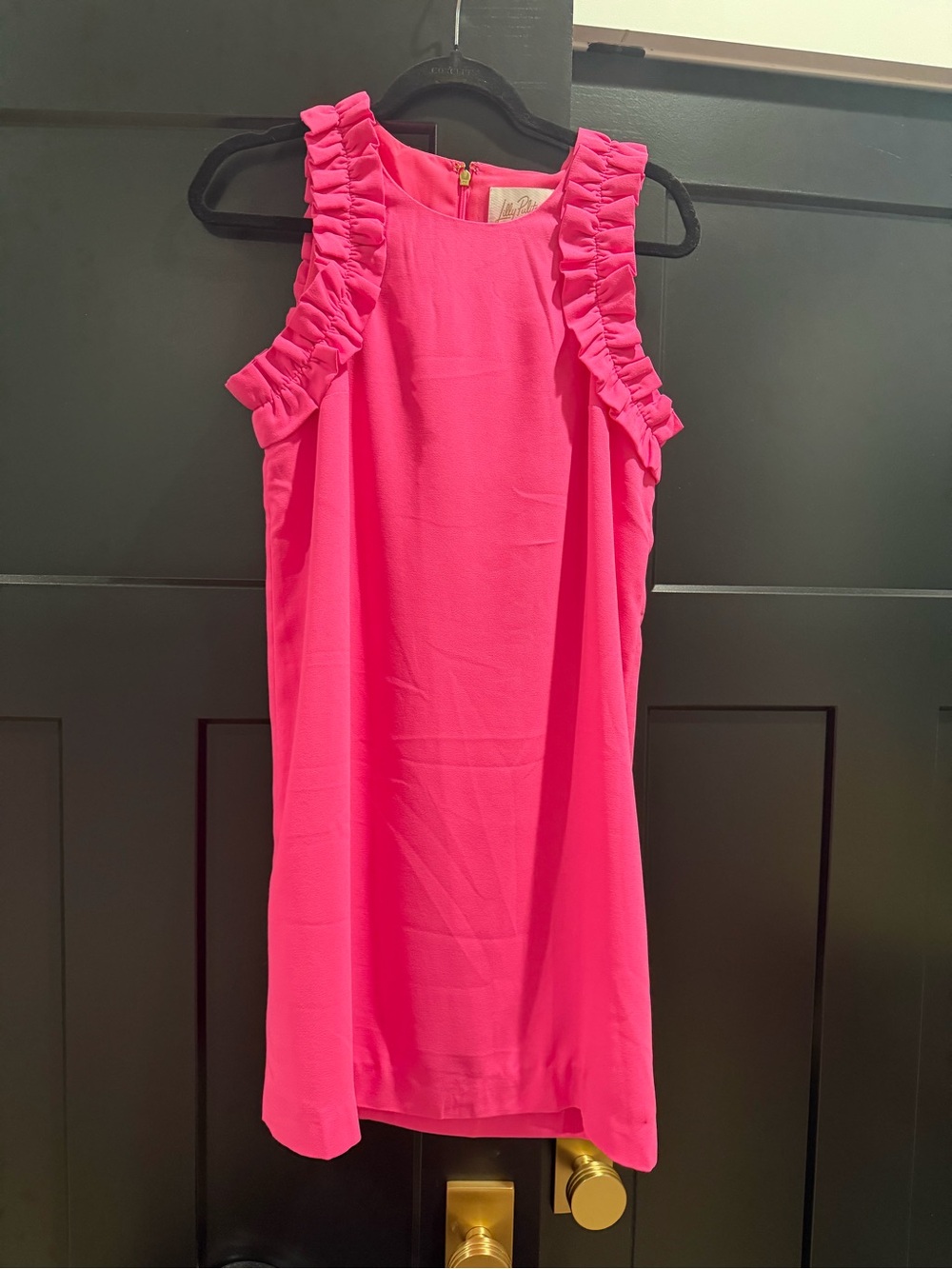 Lilly Pulitzer Vibrant Pink Ruffle-Trim Sleeveless Dress